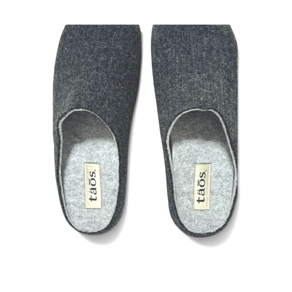 Taos Women’s Woolness Slip On Clog 9-9.5 Black Wool Upper Faux Fur Insole - Picture 8 of 12
